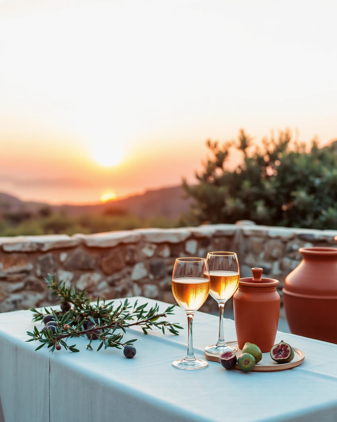 Sunset cocktail setup